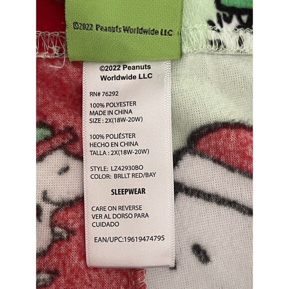 Peanuts Snoopy Christmas Holiday Lounge PJ Sleep Pants Fleece Ladys 2X 18W-20W - Picture 4 of 6